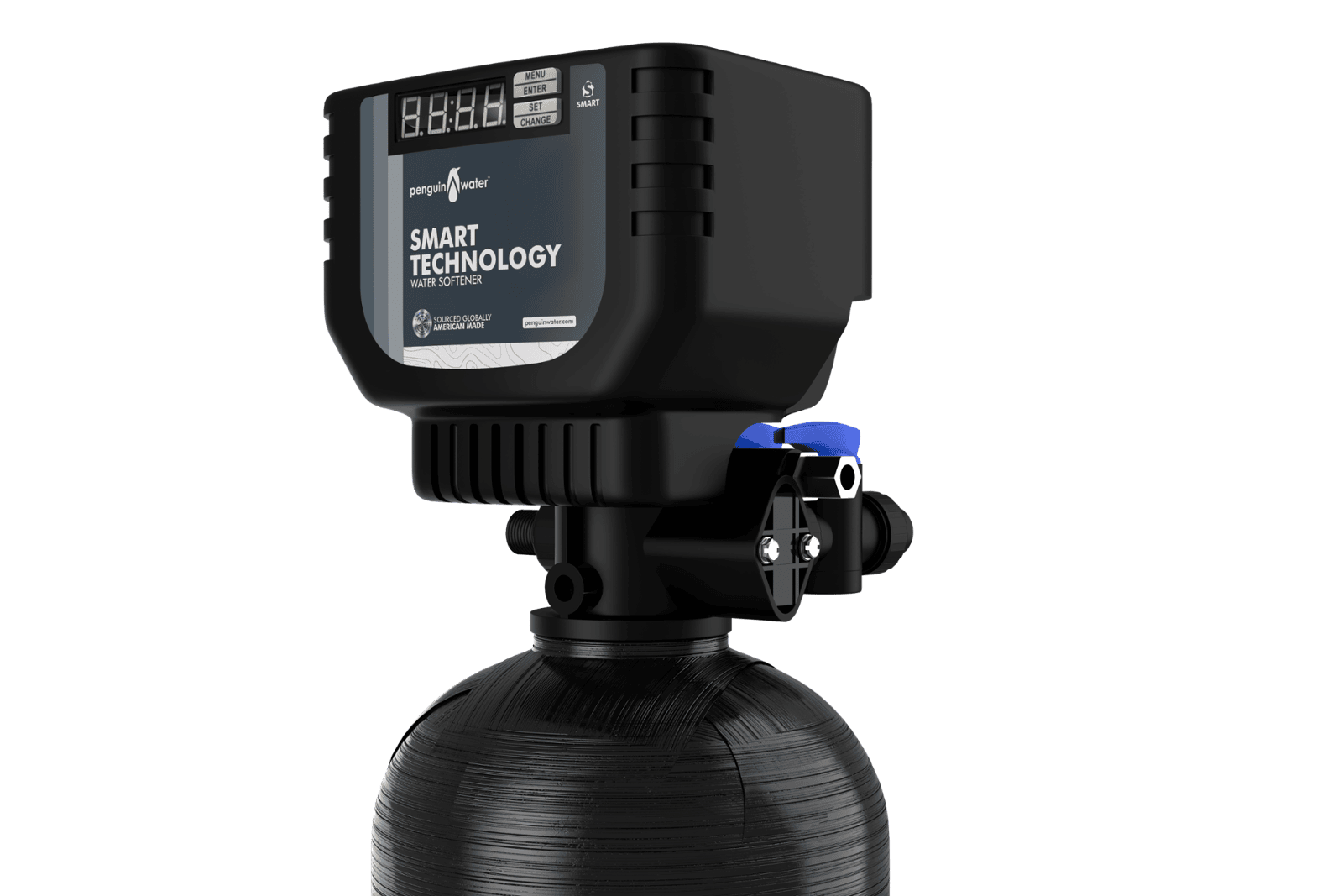 Penguin Smartphone Water Softener Valve. This picture is a link to our water softener page.