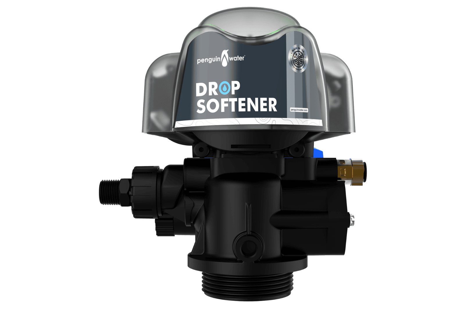 Penguin DROP Leak Prevention Water Softener control valve, front view